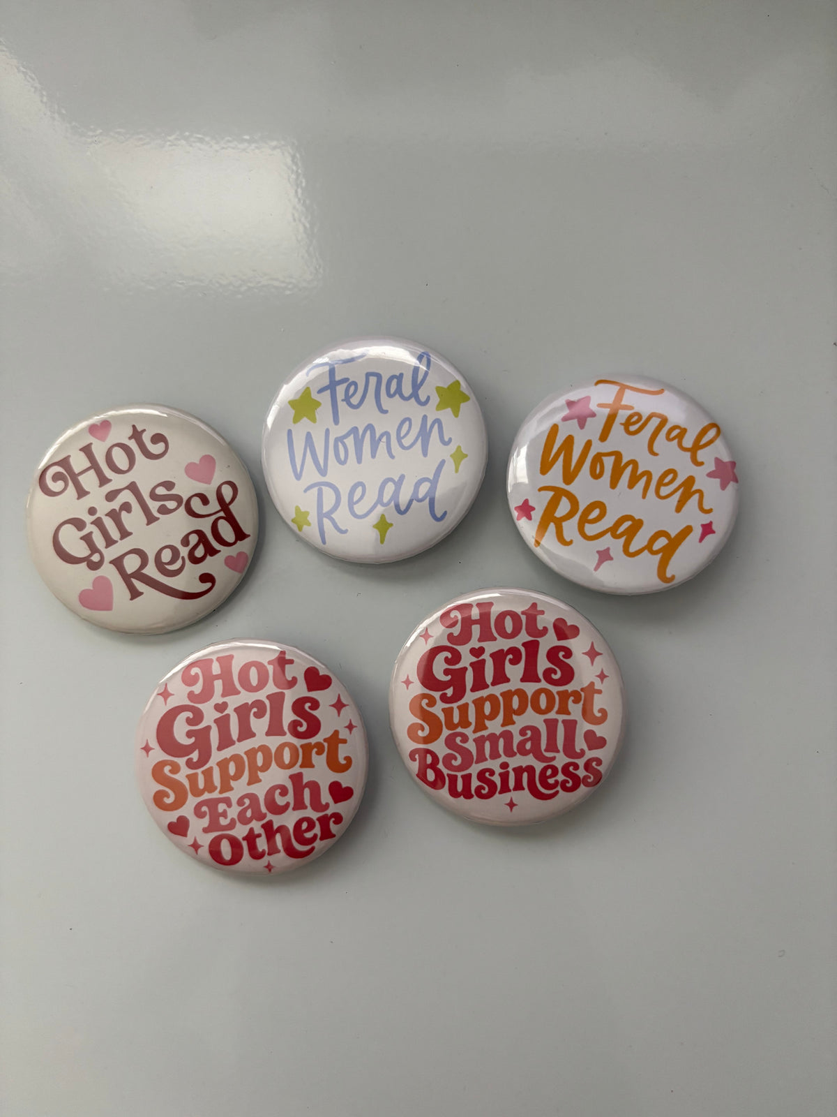 Hot Girls Support Small Business 1.5-inch Button