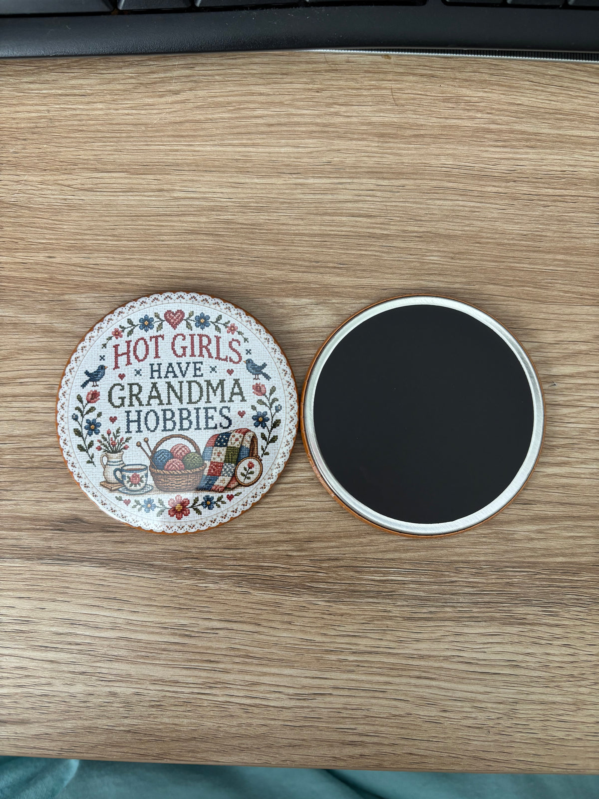 Hot Girls Have Grandma Hobbies Cross Stitch 3” Magnet (Copy)