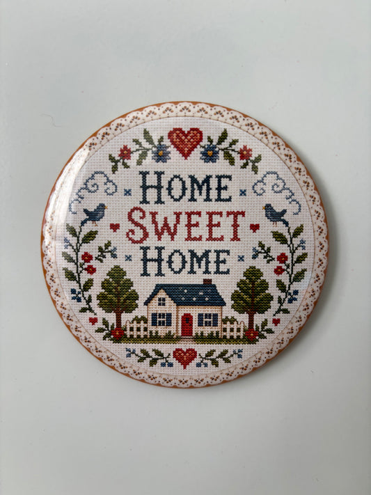 Home Sweet Home Cross Stitch 3” Magnet