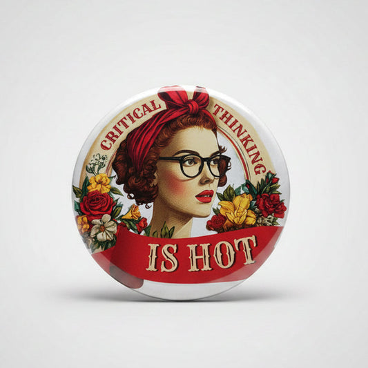 Critical Thinking is Hot 3" Round Magnet